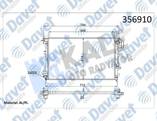 16-3233B Su Radyatoru Brazing Opel Vectra C 1.6 16v M-T 2002-2008